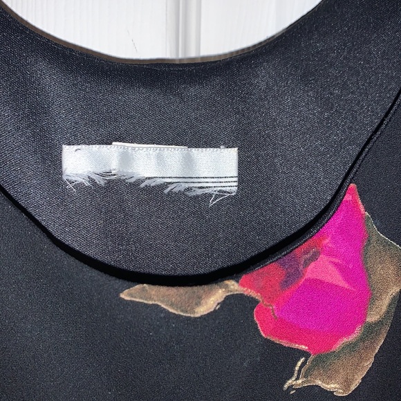 Black Floral Sleeveless Chiffon Overlay Lined Dress - Picture 5 of 9